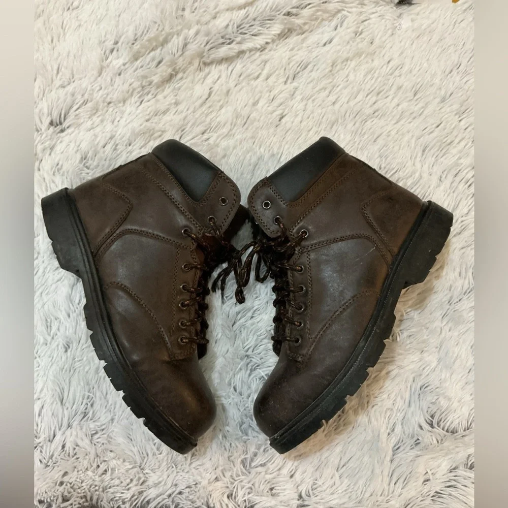 Brahma Men's Gus 6” Brown Leather Steel Toe Work Boots Size 10.5 (Pre-Owned)